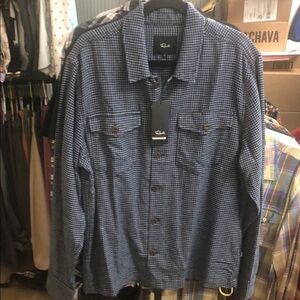Rails Kerouac Houndstooth Check Cotton Flannel Lightweight Shirt Jacket